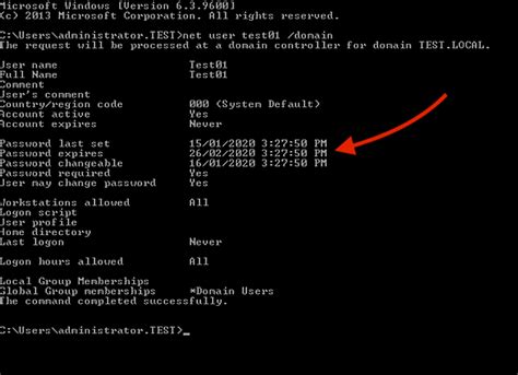 How to check password status in cmd?