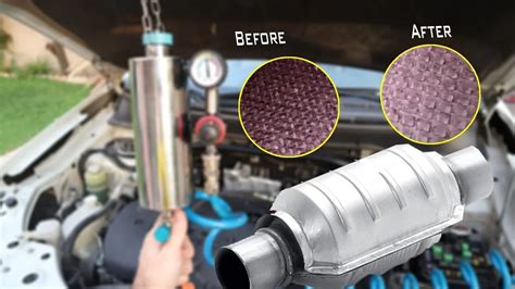 How to clean a clogged catalytic converter without removing it?