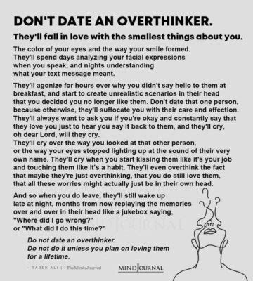 How to date an overthinker?