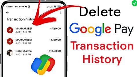 How to delete Google Pay transaction history permanently in mobile?