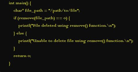 How to delete a file in C terminal?