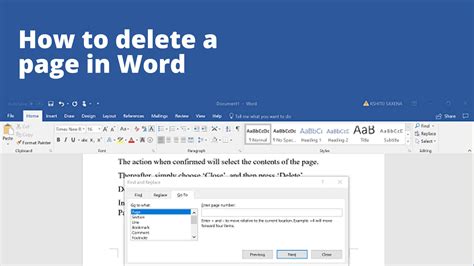 How to delete a page in Word?