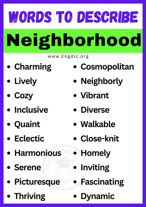 How to describe a neighborhood?