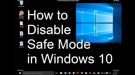 How to disable Safe Mode Windows 10?