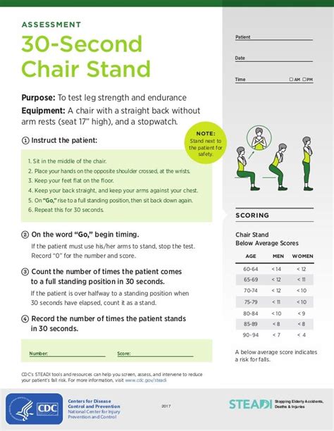 How to do 30 second chair stand test?