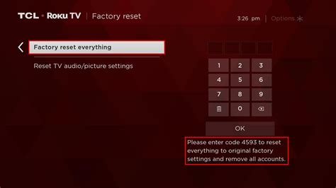 How to do factory reset on TV?