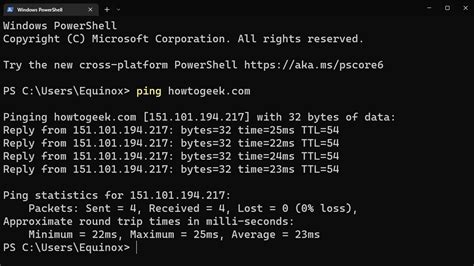 How to do ping test 100 times?