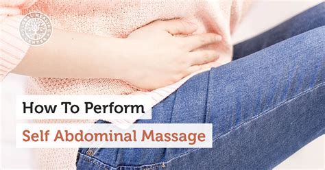 How to do self abdominal massage?