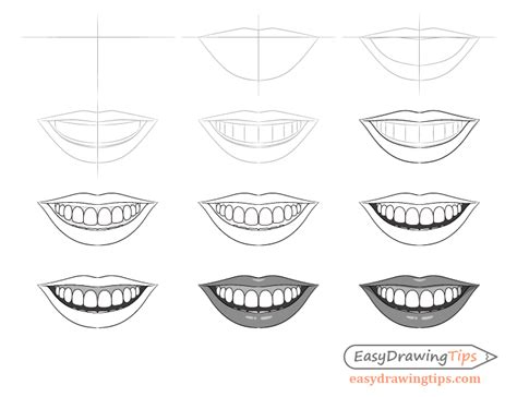 How to draw a girl mouth smile?