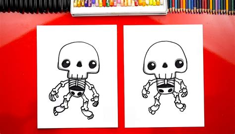 How to draw a kawaii skeleton?
