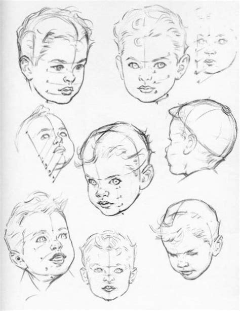 How to draw a kids face?