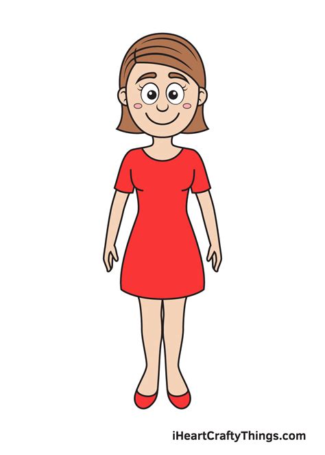 How to draw a lady for kids?