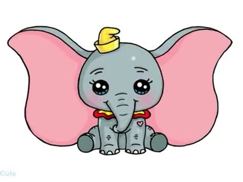 How to draw cute dumbo?