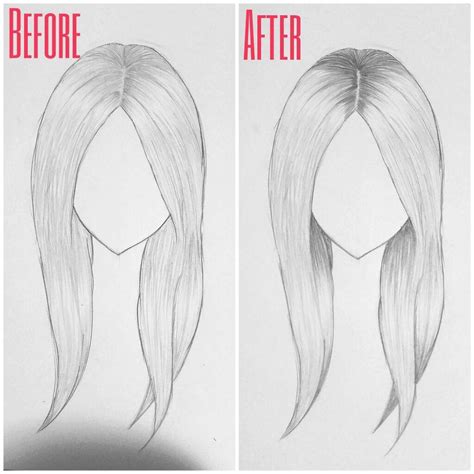 How to draw girl hair straight?
