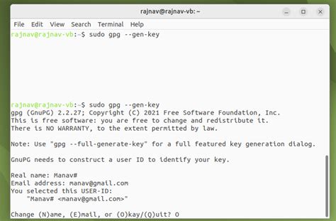 How to generate PGP key Linux?