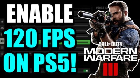 How to get 120 fps on PS5 mw3?