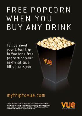How to get free popcorn at vue cinema?
