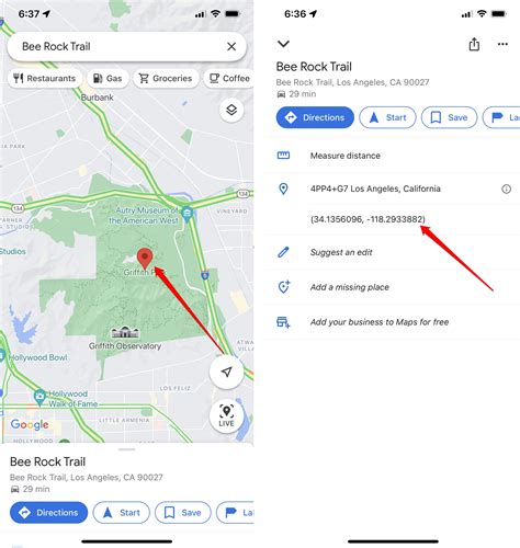 How to get longitude and latitude from Google Maps in mobile?