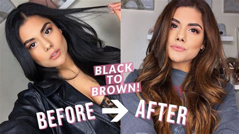 How to go from black hair to brown?