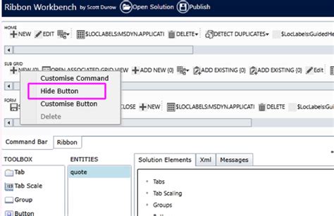 How to hide ribbon button in CRM 365 using JavaScript?