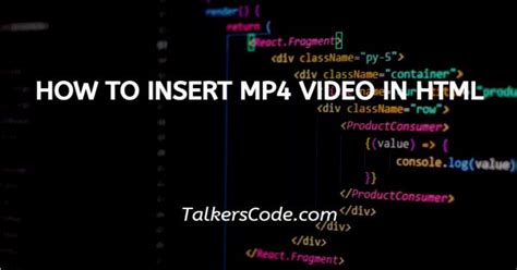 How to insert mp4 video in HTML?