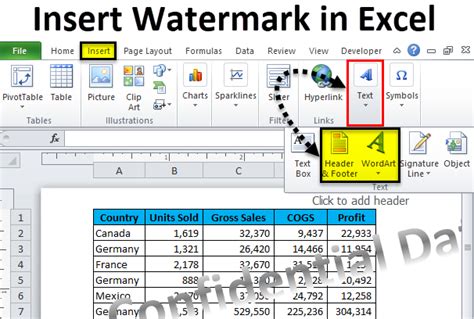 How to insert watermark in Excel?