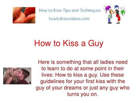 How to kiss a guy?