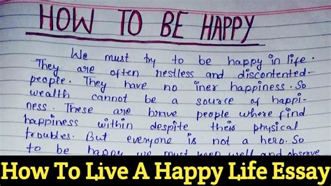How to live a happy and joyful life essay?