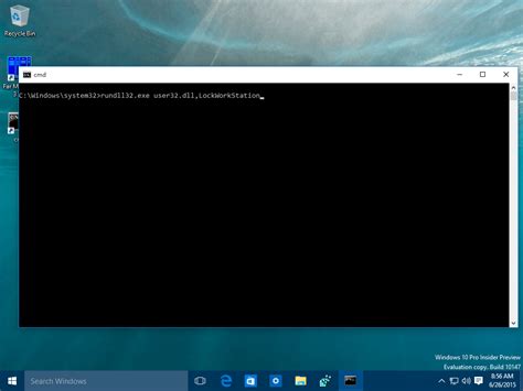 How to lock Windows 10 command?