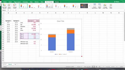 How to make a box and whisker plot in Excel?