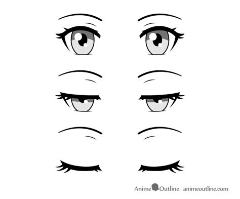 How to make closed anime eyes?