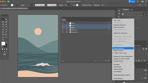 How to merge layers in illustrator?