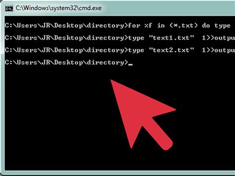 How to merge multiple text files into one using command prompt?