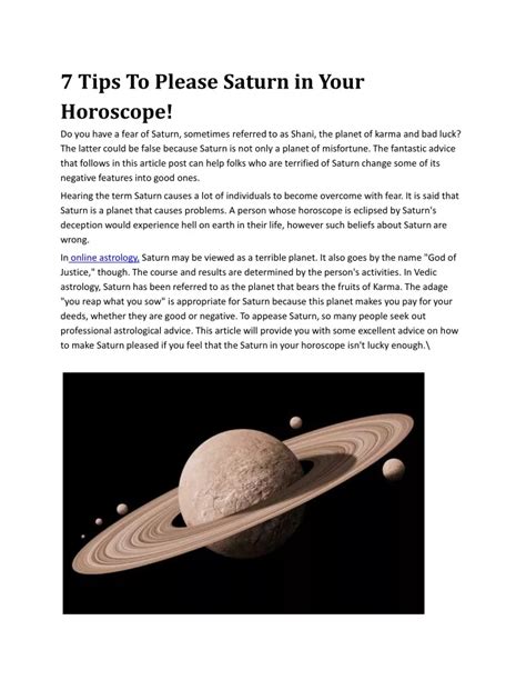 How to please Saturn for money?