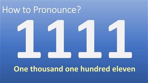 How to pronounce 1111?