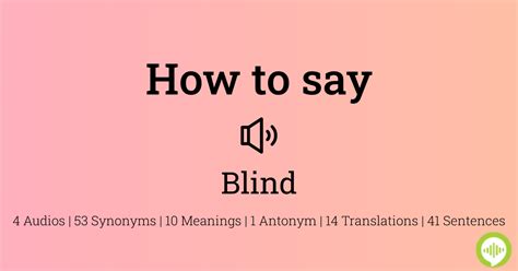 How to pronounce blind?
