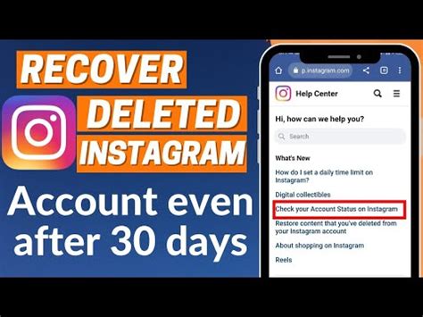 How to recover permanently deleted Instagram account after 30 days?