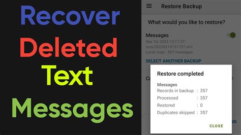 How to recover permanently deleted text messages from another phone?