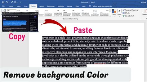 How to remove background color in Word after copied text from ChatGPT?