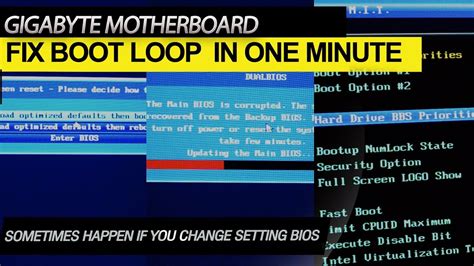 How to reset BIOS boot loop?