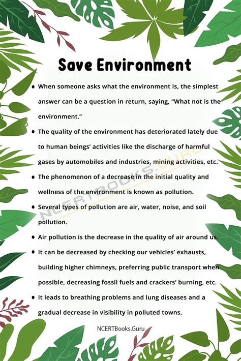 How to save nature 10 points in english?
