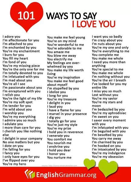 How to say I love you in 100 ways?