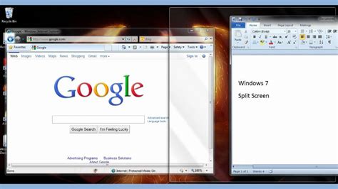 How to split screen in Windows 7?