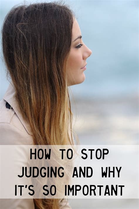 How to stop judging?