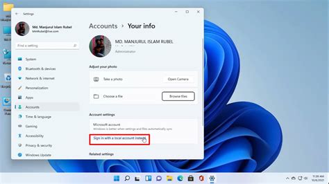 How to switch from Microsoft account to local account reddit?