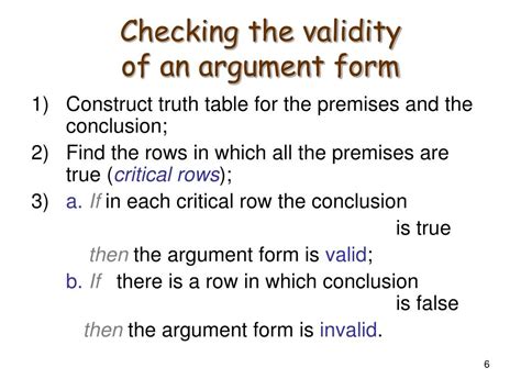 How to tell the difference between a valid and invalid argument?