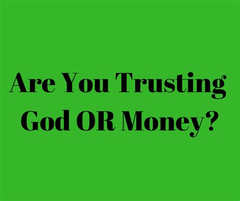 How to trust God for money?
