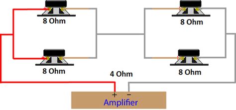 How to turn 8 ohms into 4?