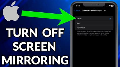 How to turn off screen mirroring?