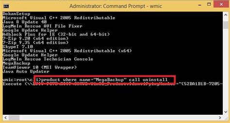 How to uninstall programs using cmd?
